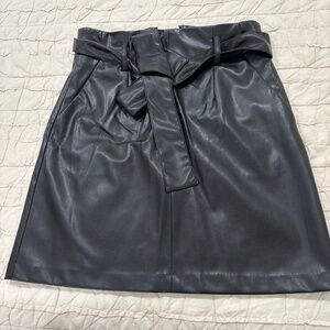 Black vegan leather skirt